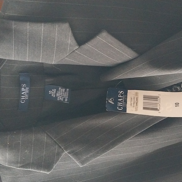 Chaps Women's Charcol Gray Pinstripe Blazer - Picture 2 of 4